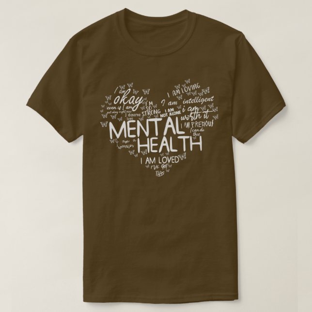 Camiseta Consciente de la Salud Mental Heart Word Cloud Men (Diseño del anverso)