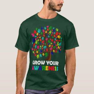 Camiseta Consciente del autismo de la mano del árbol del ar