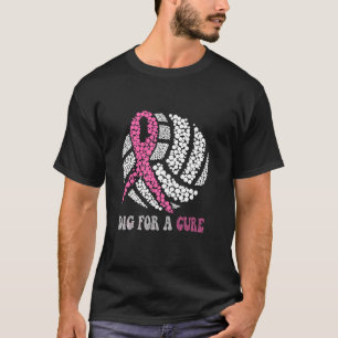 Camiseta Consciente Del Cáncer De Mama De Voleibol Rosa De 