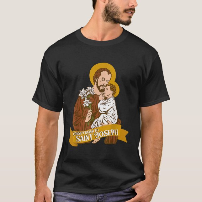 Camiseta Consecración a San José y al Niño Jesús Católico (Anverso)