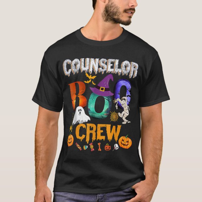 Camiseta Consejero Boo Crew Teacher Student Halloween Costo (Anverso)