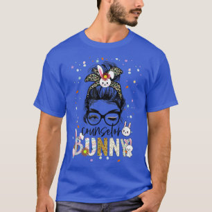 Camiseta Consejero Bunny Leopard Messy Bun Consejero Escola