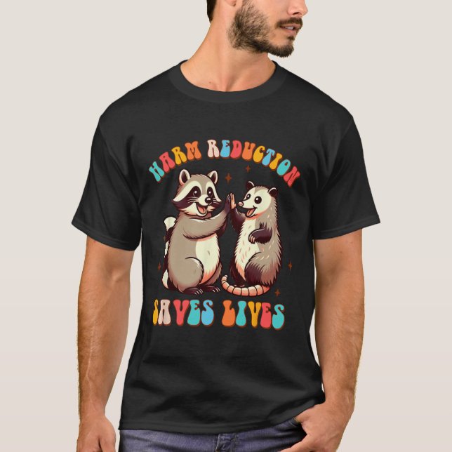 Camiseta Consejero de adicción Mapache Zarigüeya Reducción  (Anverso)