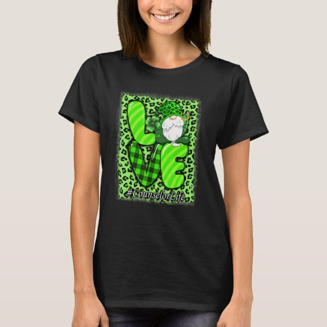 Camiseta Consejero de Amor Life Leopard Shamrock Gnome St P (Anverso)