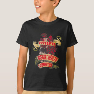 Camiseta Consejero De Salud Mental Tinta Calavera Y Rosas R
