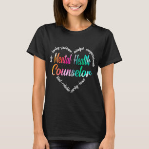 Camiseta Consejero de salud Nube de palabras del corazón Ac