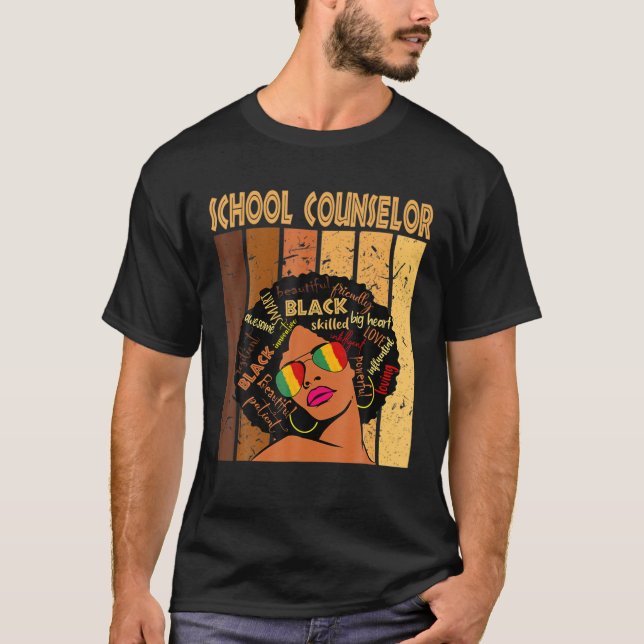 Camiseta Consejero escolar Afro-American Black Histo (Anverso)