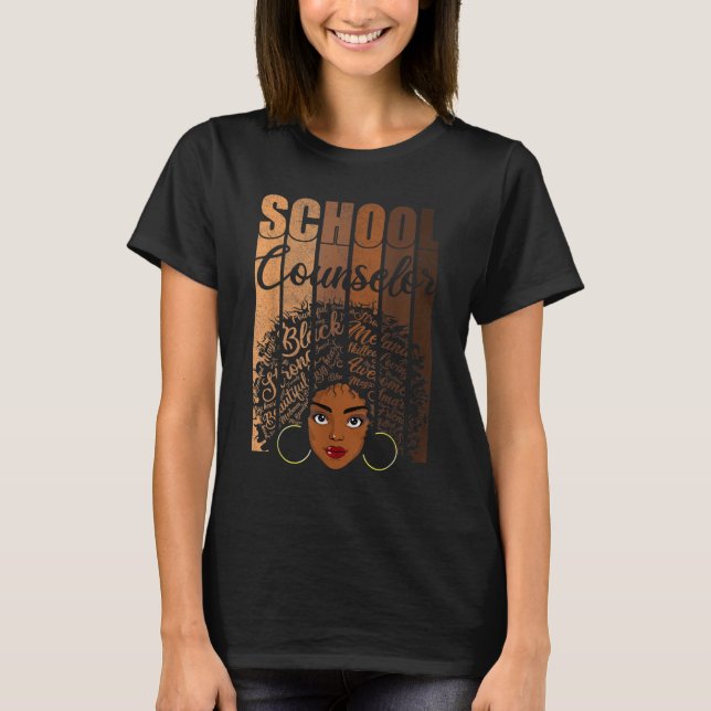 Camiseta Consejero escolar Aparato de Historia Negra Afro M (Anverso)