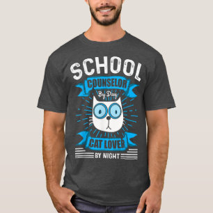 Camiseta Consejero Escolar De Hombres Por Día Gato Amante P