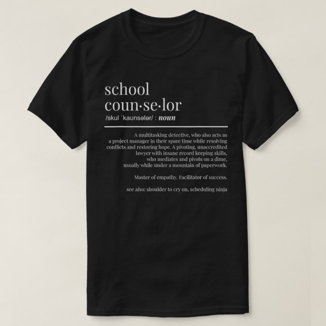 Camiseta Consejero escolar divertido Consejero de regalo (Diseño del anverso)