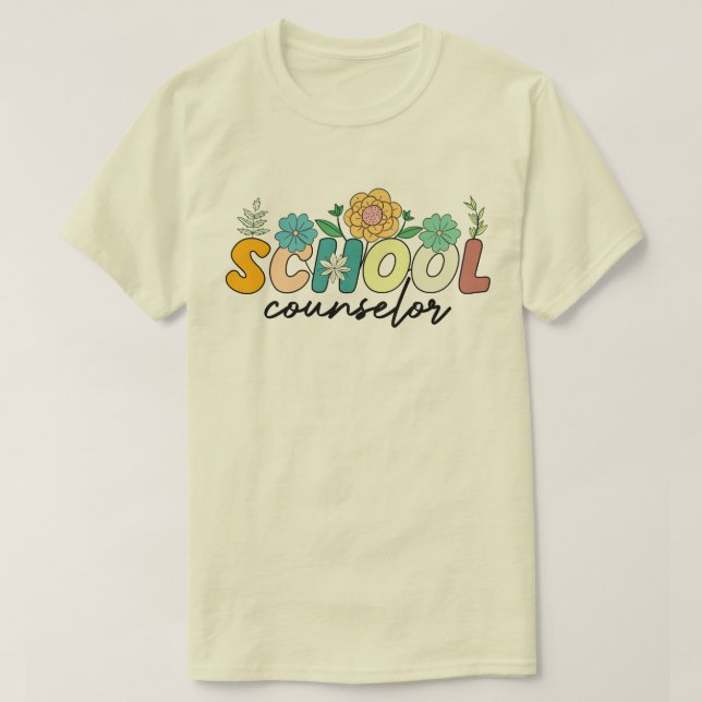 Camiseta Consejero escolar profesor de Flor silvestre cute  (Diseño del anverso)