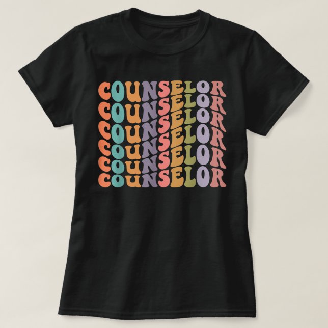 Camiseta Consejero Groovy Terapista Asuntos de Salud Mental (Diseño del anverso)