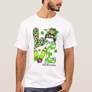 Camiseta Consejero Vida Moño Desordenado Tréboles Día de Sa