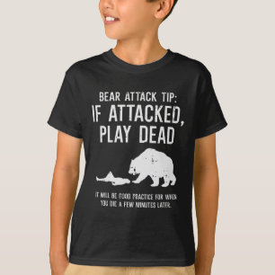 Camiseta Consejo de ataque de oso de camping divertido homb