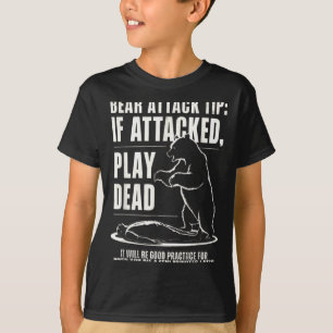 Camiseta Consejo de ataque de oso de camping finge estar mu