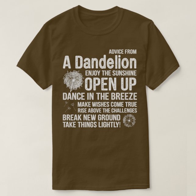Camiseta Consejo De Un Dandelion (Diseño del anverso)