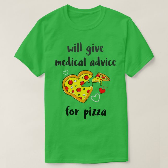 Camiseta Consejo Médico para Pizza (Diseño del anverso)