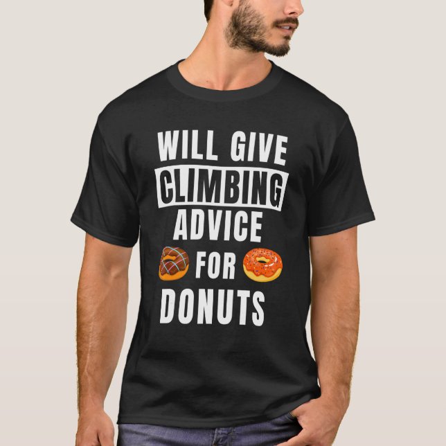 Camiseta Consejos de escalada para donuts escalador boulder (Anverso)