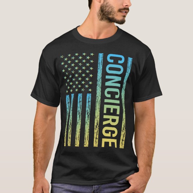 Camiseta Conserje amarillo azul (Anverso)