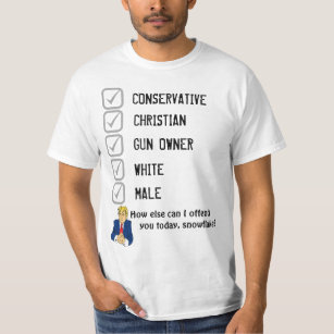 Camiseta Conservador, blanco, masculino, cristiano, dueño