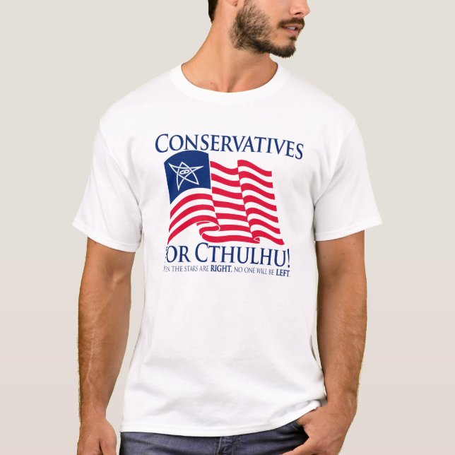 Camiseta ¡Conservadores para Cthulhu! (Anverso)