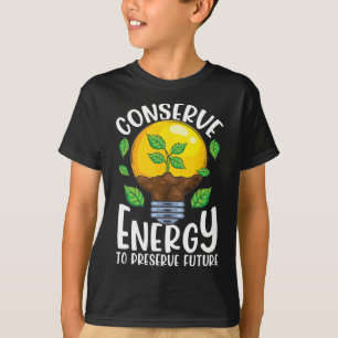 Camiseta Conservar el entorno verde de la bombilla de luz d