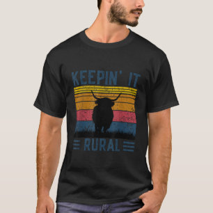 Camiseta Conservar En La Vaca Rural Escocesa De Carne Alta