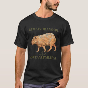 Camiseta Conservar la calma y amar Capyb dibujado a mano de
