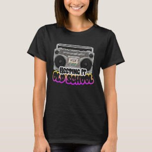 Camiseta Conservar la música de Boombox vintage de la vieja