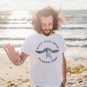 Camiseta Conservar nuestra tortuga acuática libre de plásti