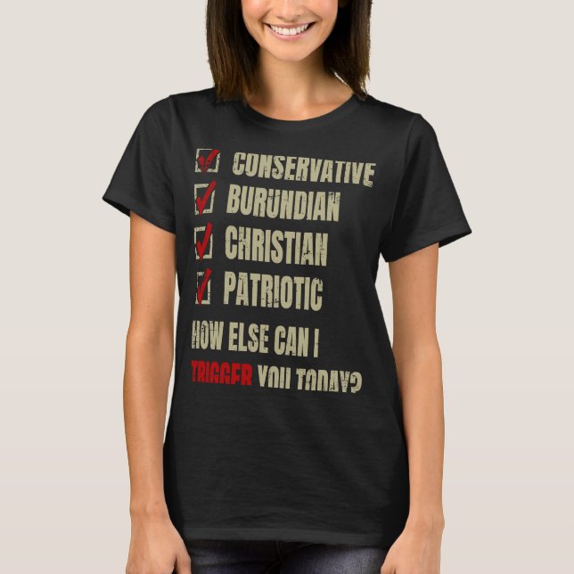 Camiseta Conservative Burundian Christian Patriotic (Anverso)