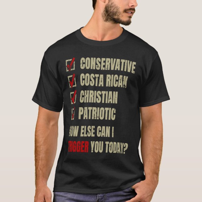 Camiseta Conservative Costa Rican Christian Patriotic (Anverso)