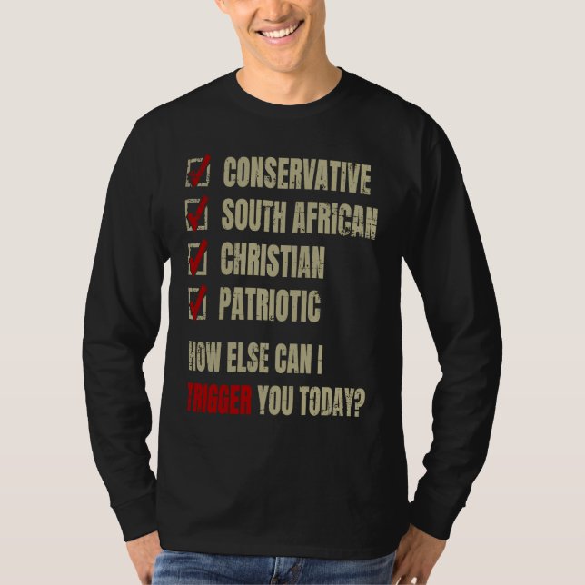 Camiseta Conservative South African Christian Patriotic (Anverso)