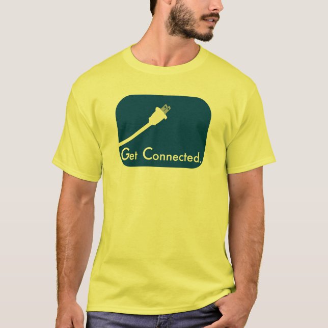 Camiseta Consiga conectado.  Eléctrico (Anverso)