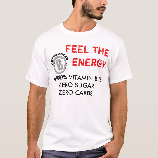 Camiseta Consiga el logotipo arruinado, VITAMINA B12ZERO (Anverso)