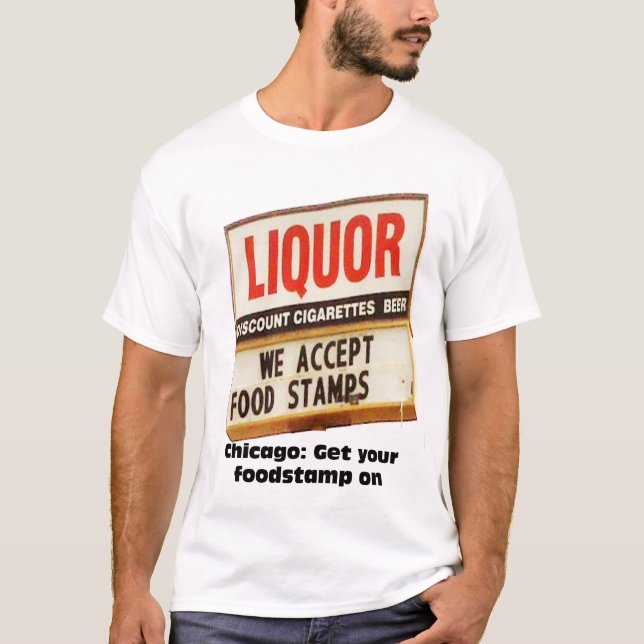 Camiseta Consiga su foodstamp encendido (Anverso)