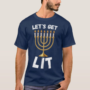 Camiseta Consigamos a Lit Hanukkah Pajamakah Menorah Nueve 