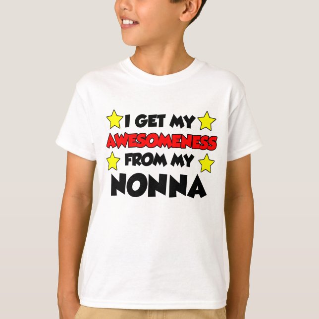 Camiseta Consigo mi Awesomeness de mi Nonna (Anverso)