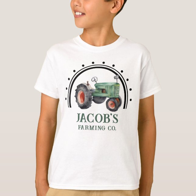 Camiseta Consigue tu cumpleaños de los chicos de Tractor (Anverso)