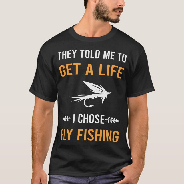 Camiseta Consigue una vida pesca con mosca (Anverso)