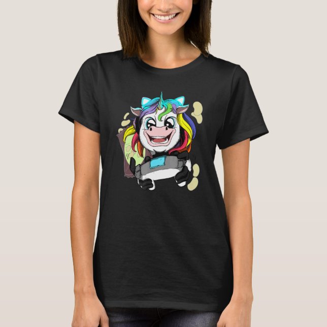 Camiseta Conso del controlador de auriculares de Unicornio  (Anverso)