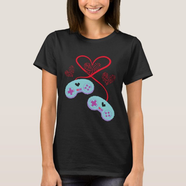 Camiseta Consola Arcade Feliz Día de San Valentín Amor Rela (Anverso)