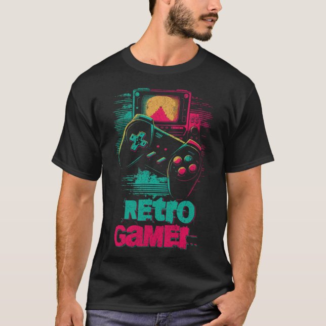 Camiseta Consola de juegos Retro Gamer 90s Video de época i (Anverso)