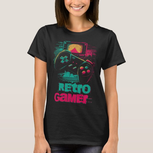 Camiseta Consola de juegos Retro Gamer 90s Video de época i (Anverso)