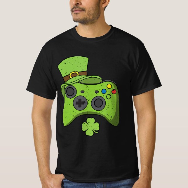 Camiseta Consola de videojuegos divertidos St Patricks Day  (Anverso)