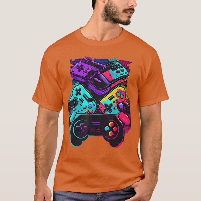Camiseta Console Control Classic Black Gaming boy (Anverso)