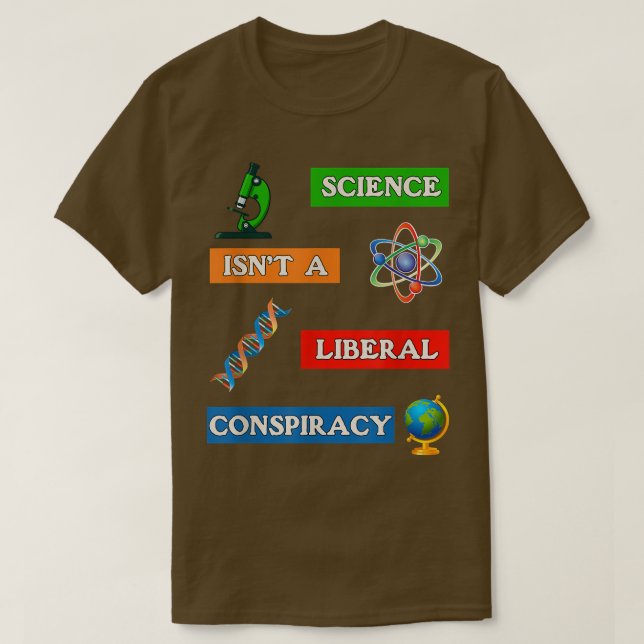 Camiseta Conspiración científica no liberal contra el falso (Diseño del anverso)