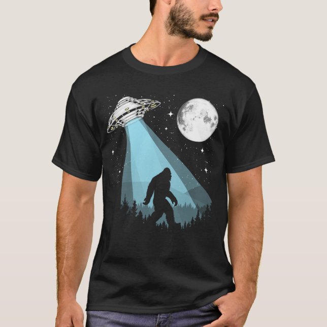 Camiseta Conspiración de pie y ovni - Luna, estrellas, noch (Anverso)