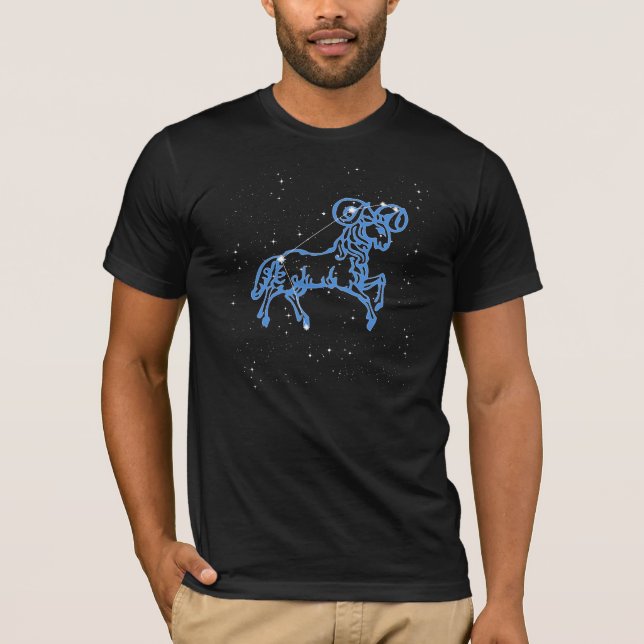 Camiseta Constelación de Aries y Rótulo Zodiaco con estrell (Anverso)