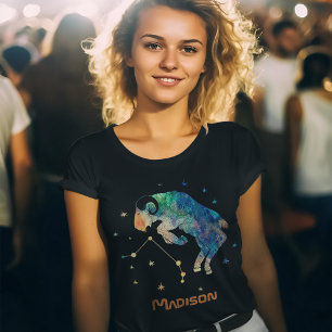 Camiseta Constelación de Aries Zodíaco Acuarela Estrellas G